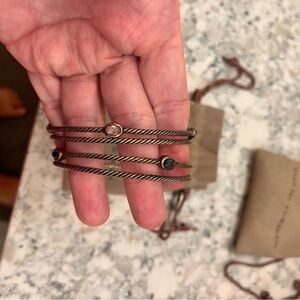 David Yurman Silver and Black Cable Bracelet
